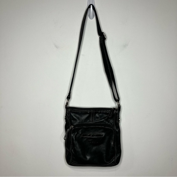 Fossil black leather crossbody bag medium size - Picture 2 of 9
